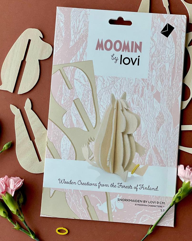 Snorkmaiden by Lovi, wooden moomin figure, assemble yourself