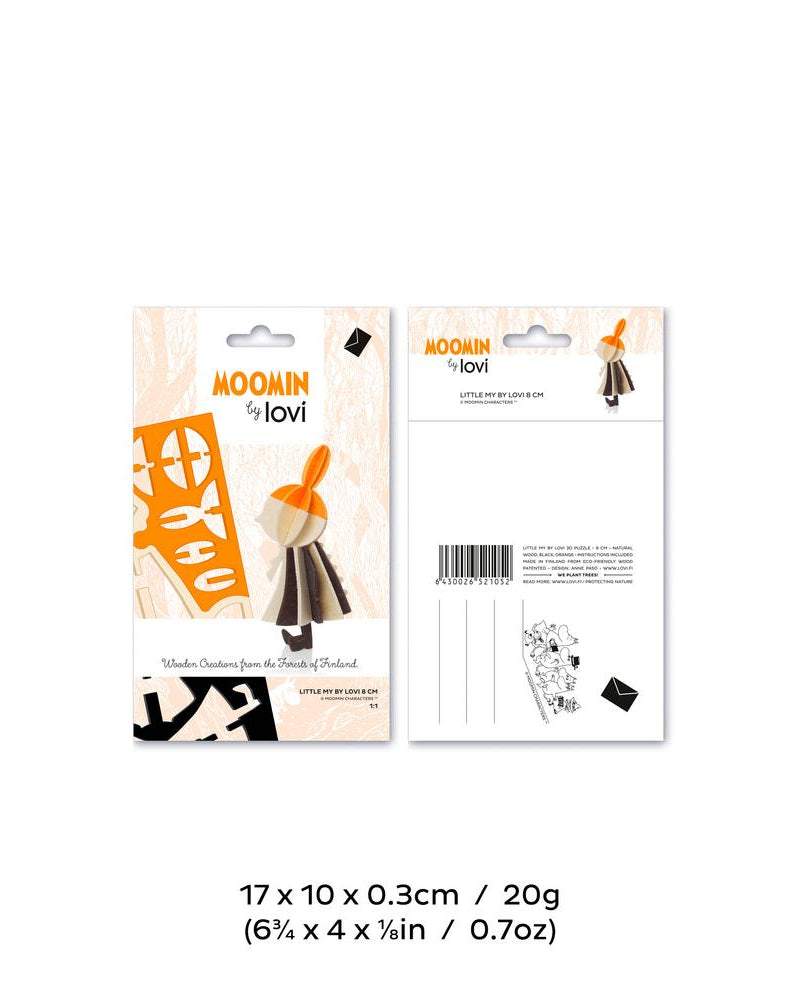 Pikku Myy, monivärinen, koottava puinen Lovihahmo, pakkaus
