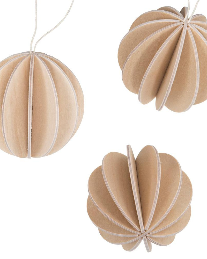 Alkuperäiset Lovi-pallot 8cm, puunvärinen, koottavat puiset koristeet