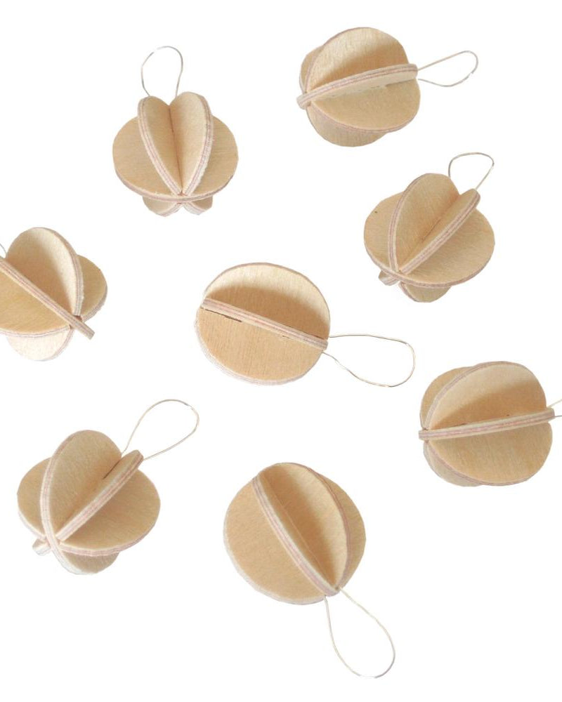 Lovi-minipallot, puunvärinen, koottavat puiset koristeet