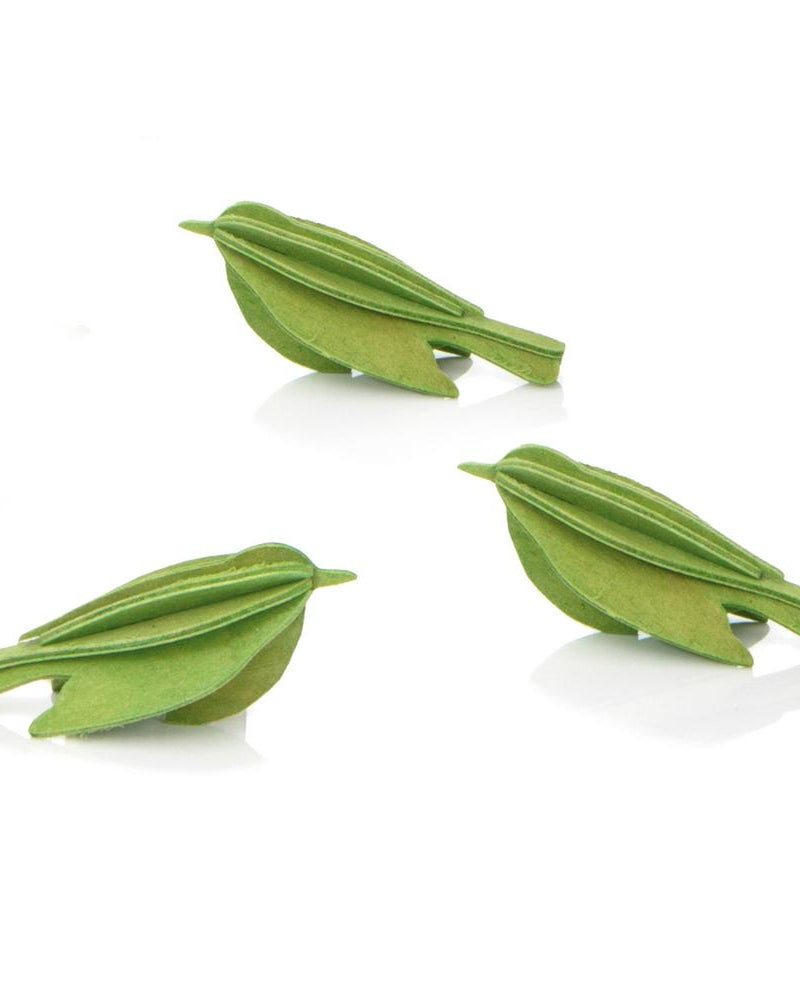 Lovi-minilinnut, vaaleanvihreä, koottava puinen hahmo