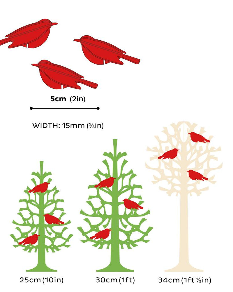 Lovi-minilinnut, koottava puinen hahmo, mittakuva