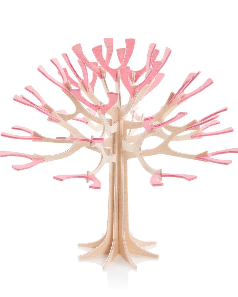 Lovi-vuodenaikapuu, vaaleanpunainen, koivuvanerista valmistettu, koottava puu