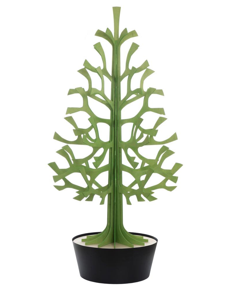 Lovi-kuusi 180cm, vaaleanvihreä mustassa ruukussa, koottava puinen kuusi