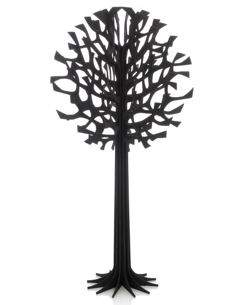 Lovi-puu 108cm, musta, kotimaisesta koivuvanerista valmistettu, koottava puu