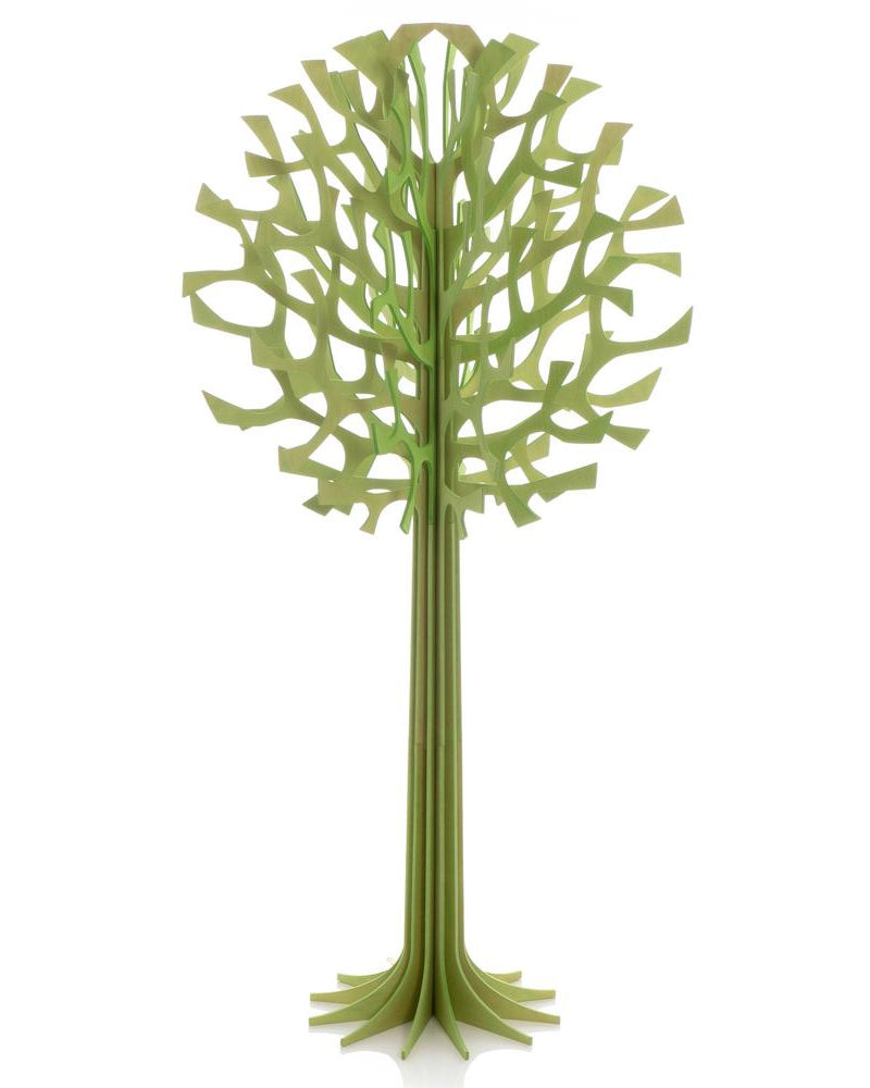 Lovi-puu 108cm, haaleanvihreä, kotimaisesta koivuvanerista valmistettu, koottava puu
