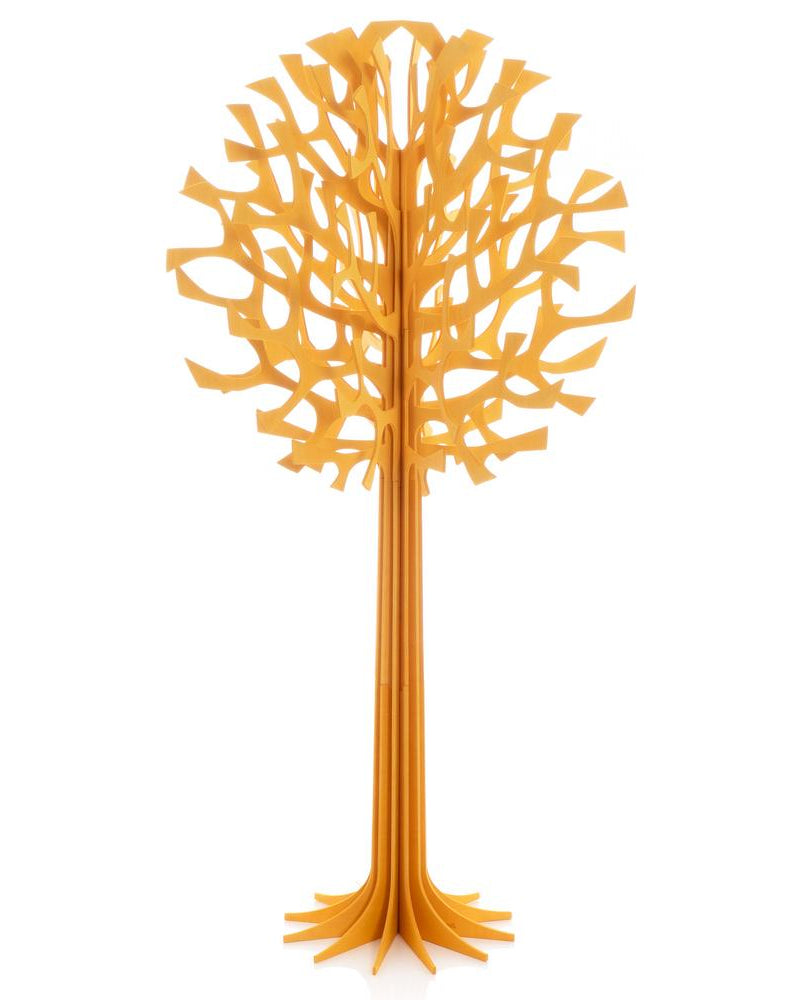 Lovi-puu 108cm, lämminkeltainen, kotimaisesta koivuvanerista valmistettu, koottava puu