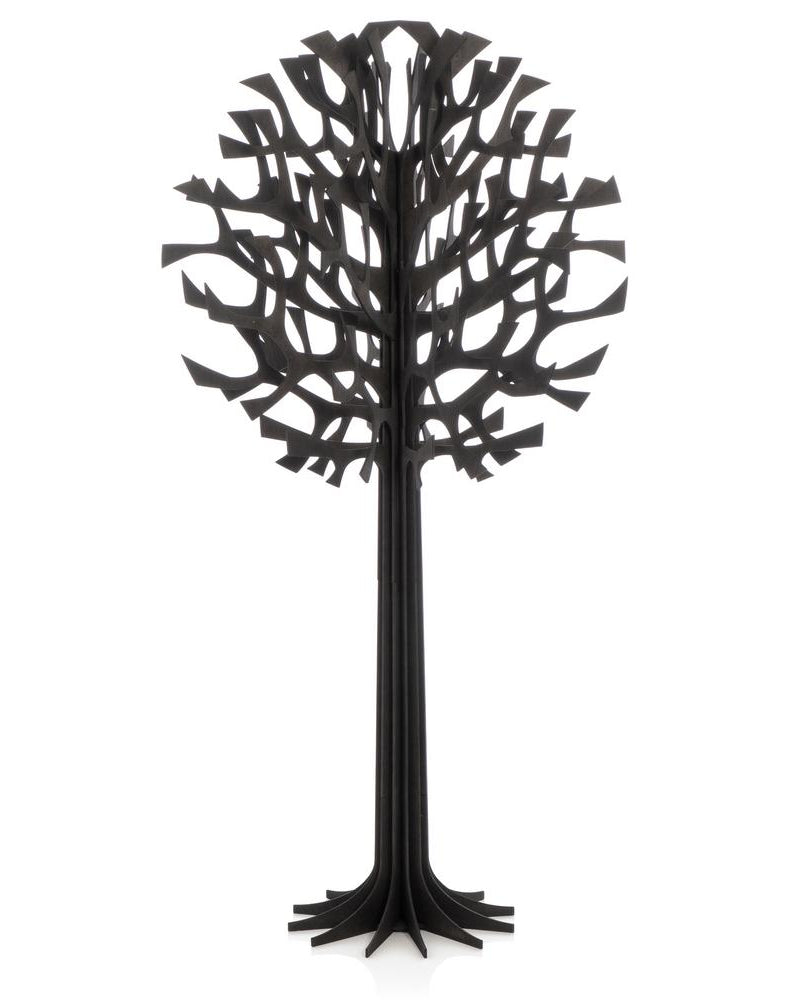 Lovi-puu 135cm, musta, koivuvanerista valmistettu, koottava puu