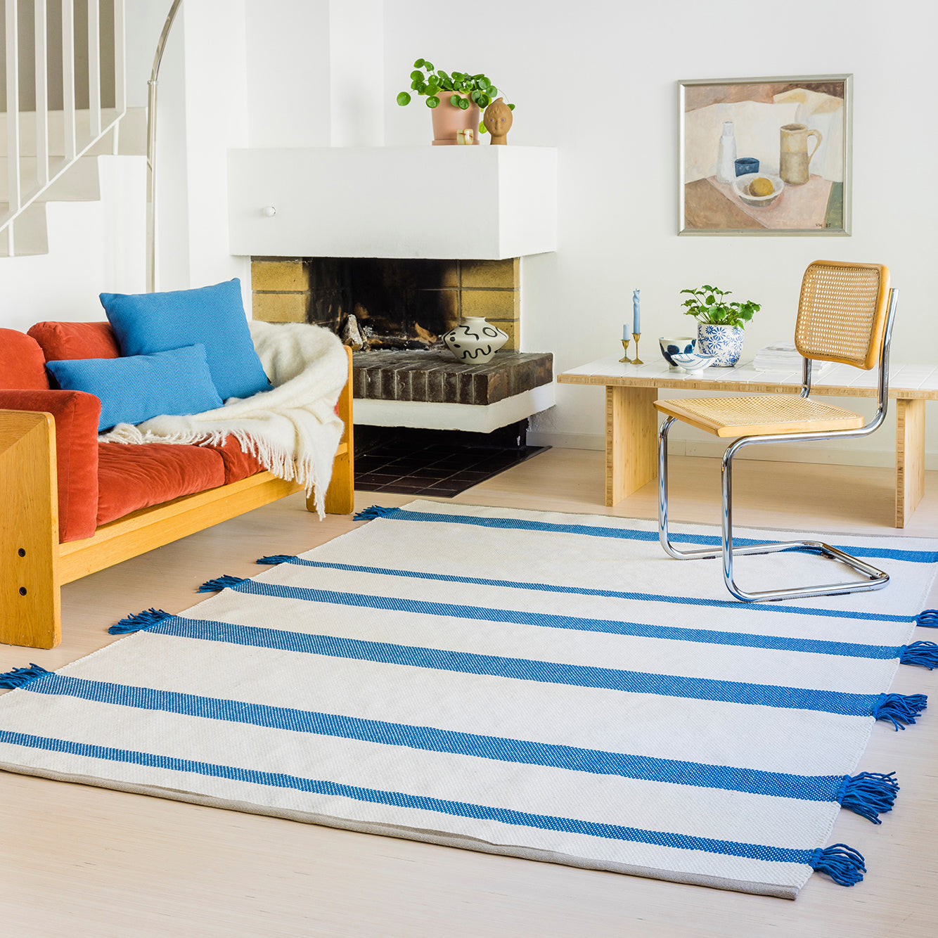 Avotakan oma mattomalli! Kulosaari on luonnonväreillä värjätty ja Suomessa kudottu villamatto