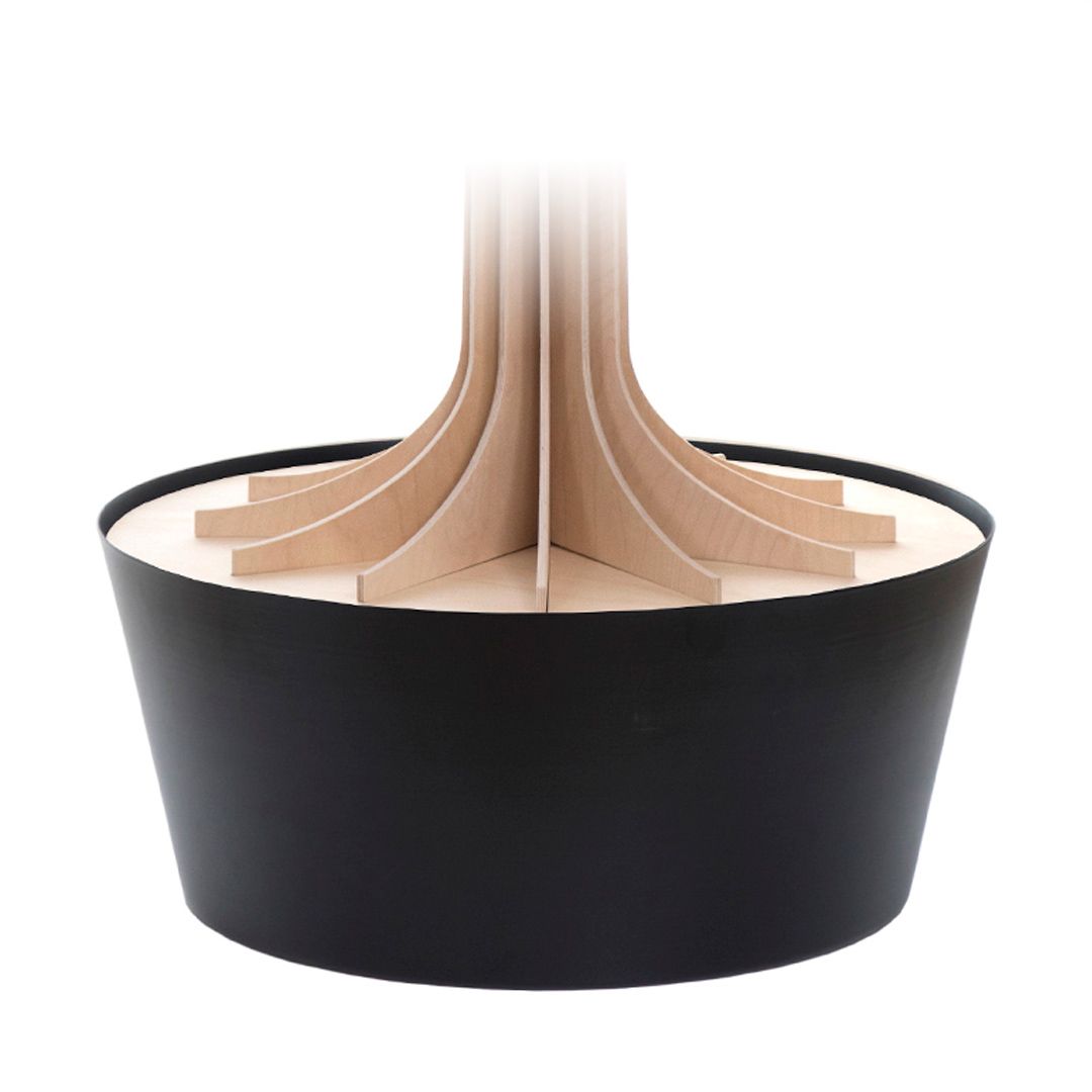 Lovi Pot, black, a metal metal pot to use under a Lovi Tree 135/200 or Spruce 120/180