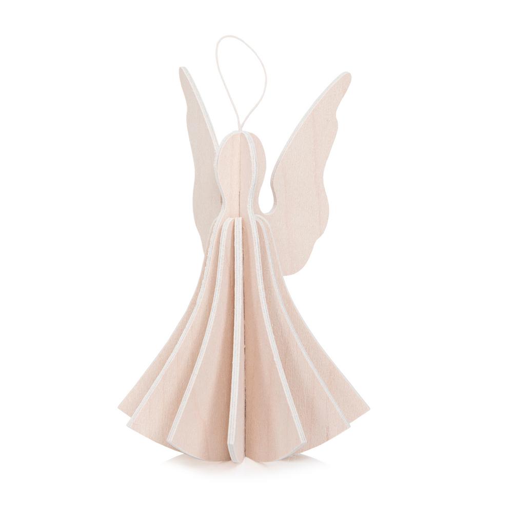 Lovi-enkeli, valkoinen, koottava puinen hahmo