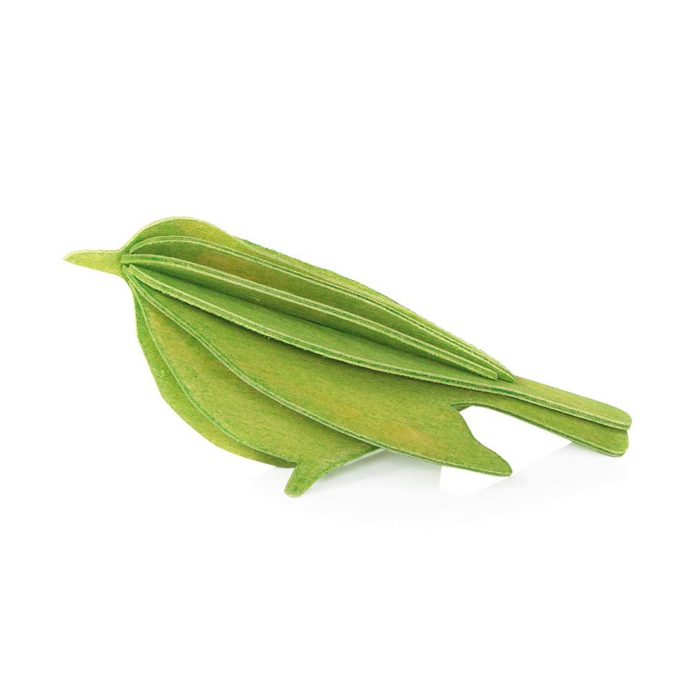 Lovi-lintu, vaaleanvihreä, koottava puinen hahmo