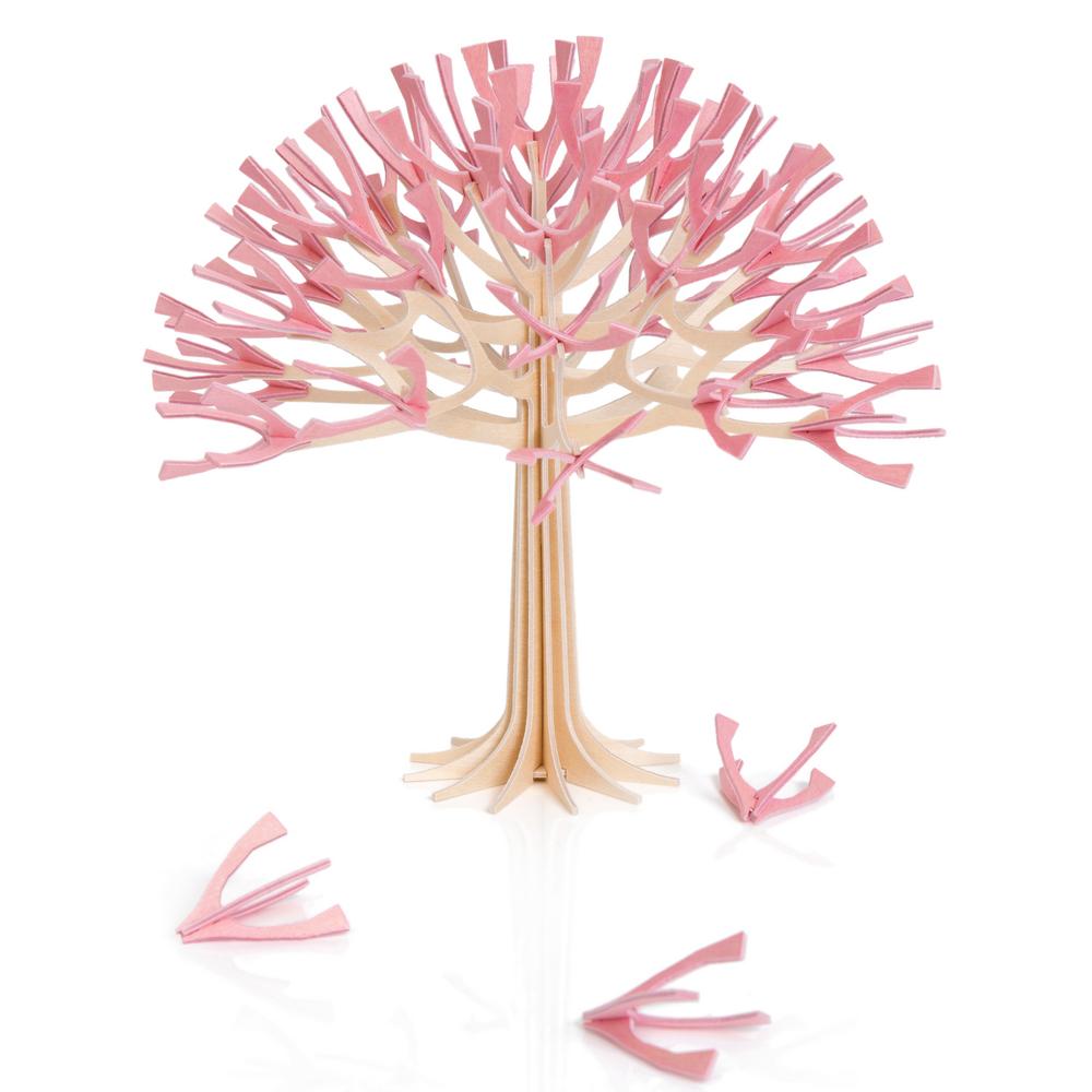 Lovi-kirsikkapuu 22cm, vaaleanpunainen, koottava kirsikkapuu koivuvanerista