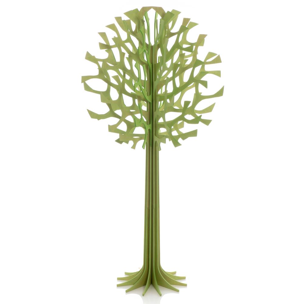 Lovi-puu 108cm, haaleanvihreä, kotimaisesta koivuvanerista valmistettu, koottava puu