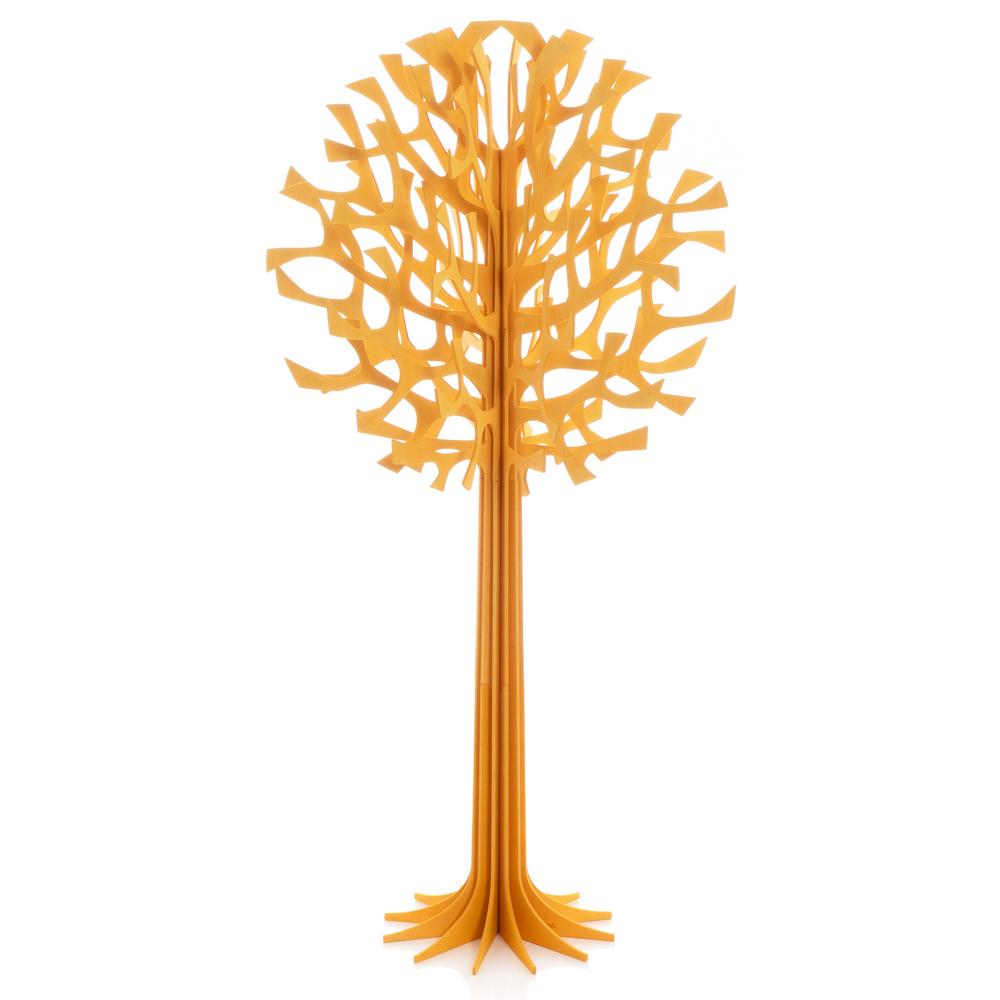 Lovi-puu 108cm, lämminkeltainen, kotimaisesta koivuvanerista valmistettu, koottava puu