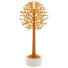 Lovi-puu 135cm, lämminkeltainen, koivuvanerista valmistettu, koottava puu valkoisessa ruukussa