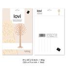 Lovi-puu 16,5cm, puunvärinen, koottava puinen hahmo, pakkaus, mitat ja paino