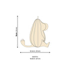 Muumipeikko, koottava puinen Lovi-hahmo, mittakuva